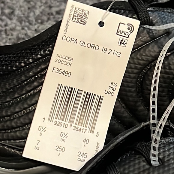 New Adidas Men's Copa Gloro 19.2 FG Soccer Cleats Black/Red Size 7 NWT - Picture 8 of 8